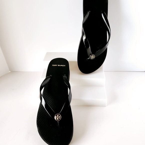 Tory Burch Eva Platform Black Flip Flops - Womens Size 9 - Excl Cond! - Picture 7 of 16